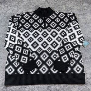 New Abbott Elementary Teacher's Edition Sweater Men's XL Black 3/4 Zip